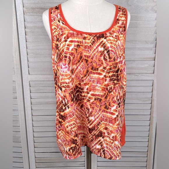AB Studio Tops - AB STUDIO Tank Top Orange/Pink Multi-Large